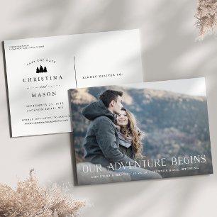 Our Adventure Begins   Photo Save the Date Announcement Postcard