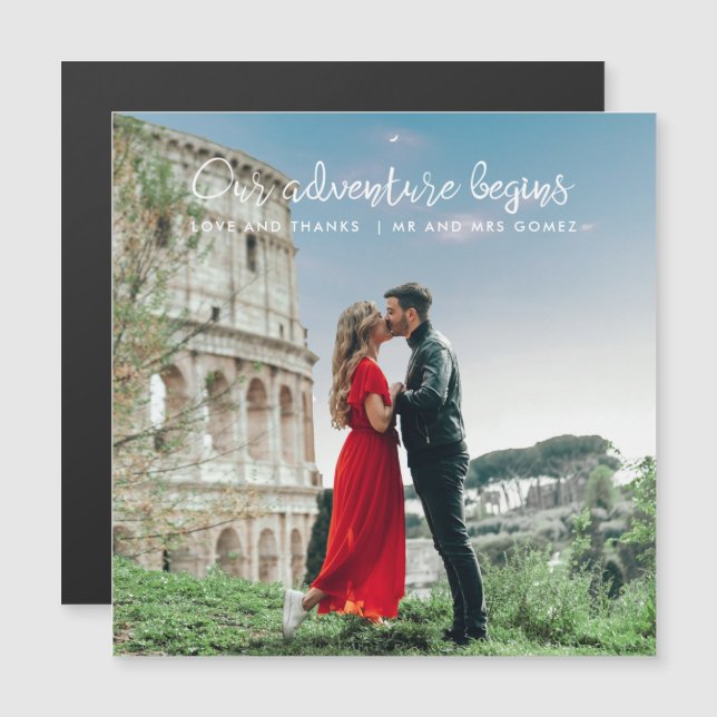 Our Adventure Begins Photo Thank You Wedding (Front/Back)