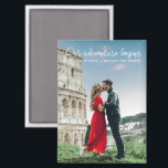 Our Adventure Begins Photo Thank You Wedding Magnet<br><div class="desc">Celebrate your new journey with the Our Adventure Begins Photo Thank You Wedding Magnet—a perfect keepsake for your wedding guests! Featuring your favourite wedding photo alongside the heartfelt phrase "Our Adventure Begins, " this magnet combines a personal touch with a practical, lasting memento. Designed to stick on refrigerators or other...</div>