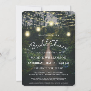 Our Adventure Begins Rustic Forest Bridal Shower Invitation