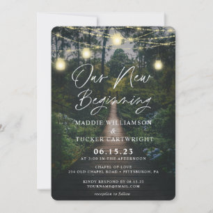 Our Adventure Begins   Rustic Forest Save the Date Invitation