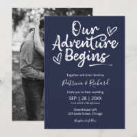 Our Adventure Begins Rustic Wedding Blue