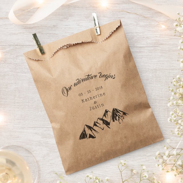 Our adventure begins rustic wedding favour bags (Clipped)