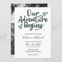 Our Adventure Begins Rustic Wedding Invitation