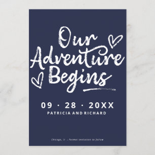 Our Adventure Begins Save The  Date Non Photo Invitation