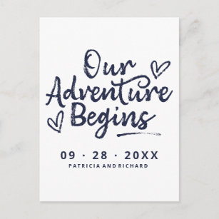 Our Adventure Begins Save The Date Non Photo Postcard