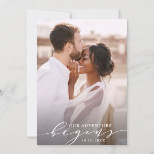 Our Adventure Begins   Wedding Photo Save The Date