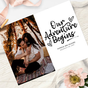 Our Adventure Begins Wedding Save The Date Photo Postcard