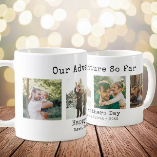 Our Adventure So Far Fathers Day Photo Collage Coffee Mug