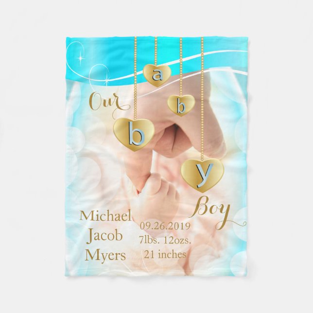 Our Baby Boy - Blue Fleece Blanket (Front)