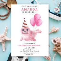 Our Baby Seal 1st Birthday Pink Girl Party