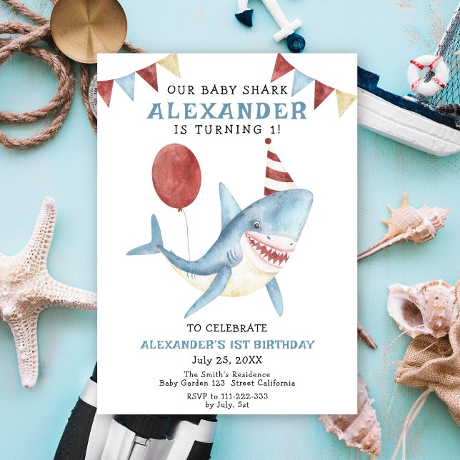 Our Baby Shark 1st Birthday Under The Sea Invitation (Creator Uploaded)