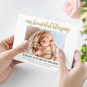 Our Beautiful Blessing Baby Birth Elegant Gold