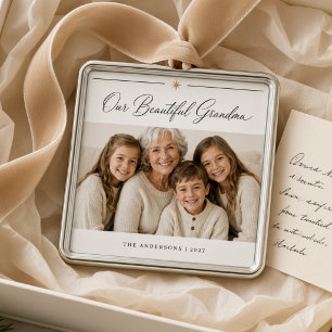 Our Beautiful Grandma Personalised Grandchildren  Metal Tree Decoration