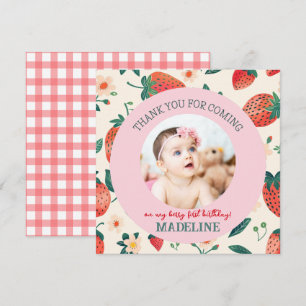 Our Berry Sweet Birthday Flat Thank You Card