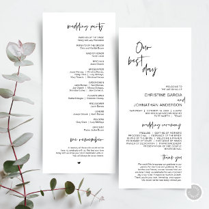 Our best day, Modern Minimalist Wedding Program Programme