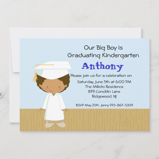 Our Big Boy's  Graduation Invitation (Front)