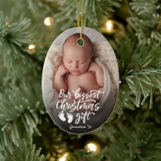 Our Biggest Christmas Gift | Baby Photo Ceramic Tree Decoration