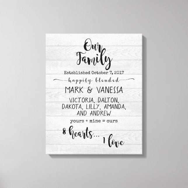 Our {Blended} Family Canvas Print (Front)