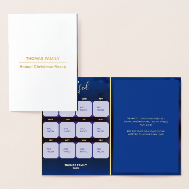 Our Blessed Year 12 Photo Holiday Foil Card (Display)