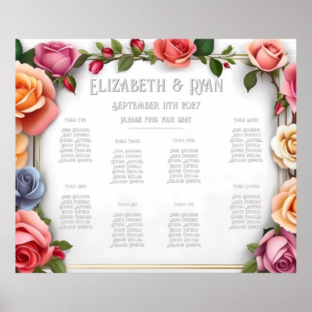 Our Blooming Love Seating Plan Poster (Front)