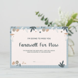 Our Boho Pastel Farewell Miss You Flat Card