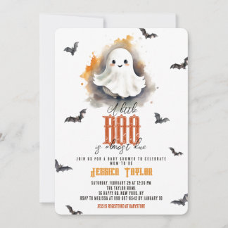 Our Boo Almost Due Ghost Halloween Baby Shower Invitation