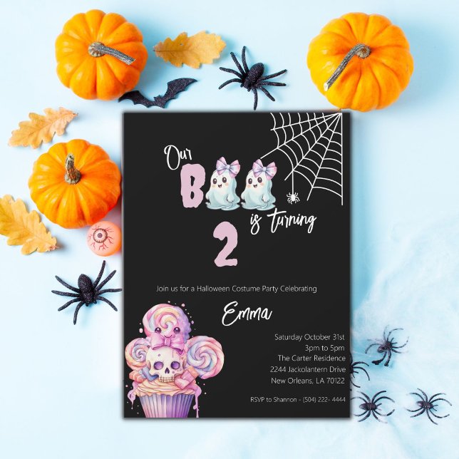 Our Boo is Turning 2 Halloween Birthday Invitation (Creator Uploaded)