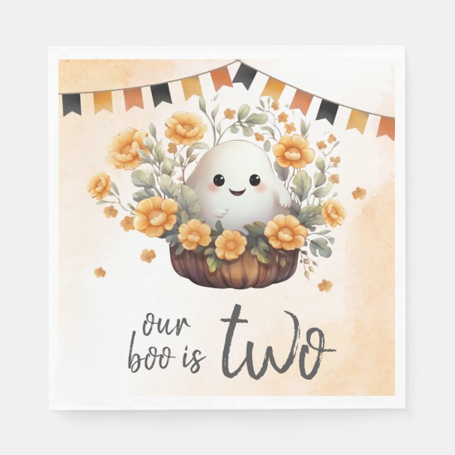 Our Boo is Two Ghost Birthday Napkin (Front)