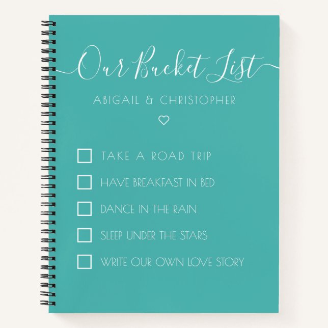 Our Bucket List Customised Keepsake Notebook (Front)