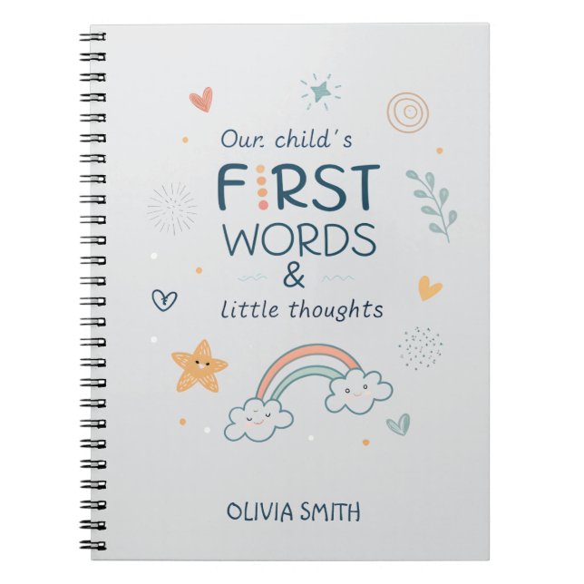 Our Child’s First Words & Little Thoughts Notebook (Front)