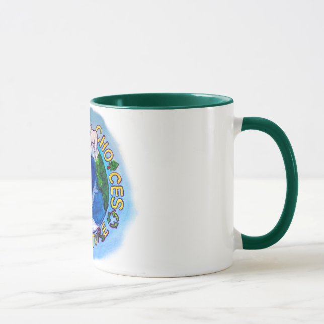 "Our Choices" Recycle, Reuse, Reduce Earth Mug (Right)