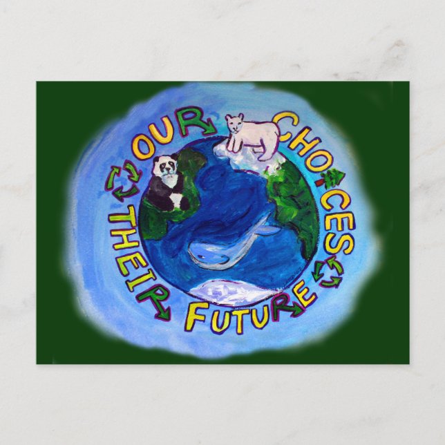 Our Choices -Recycle, Reuse, Reduce Earth Postcard (Front)