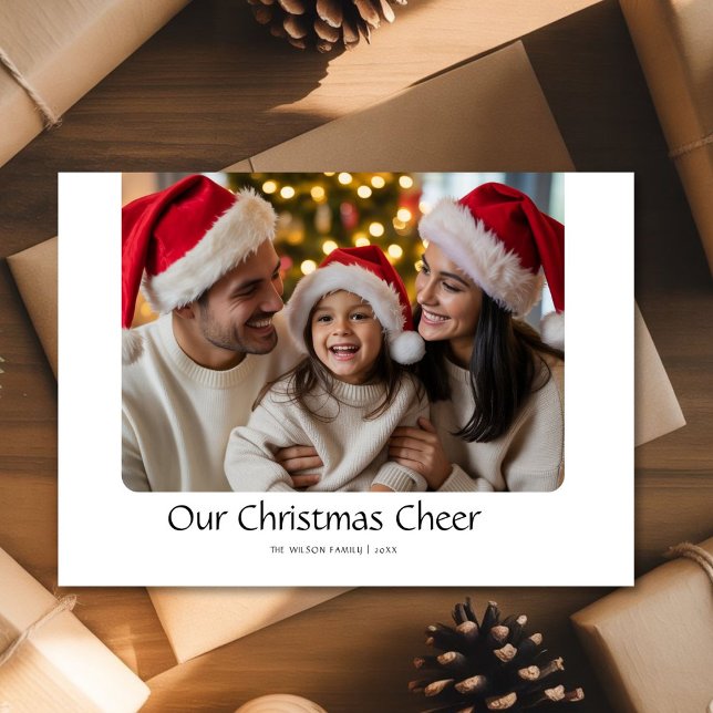 Our Christmas Cheer Classic Family Photo Card (Creator Uploaded)