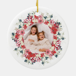 our christmas this year botanical photo ceramic tree decoration