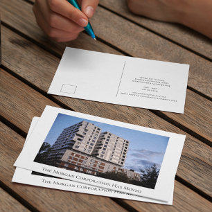 Our Company Has Moved Custom Office Building Photo Postcard