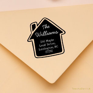 Our Cute New House Announcement Return Address Rubber Stamp