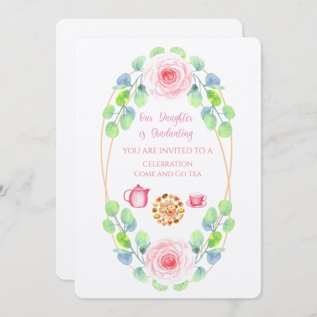 Our Daughter Is Graduating Linen Invitation (Front/Back)