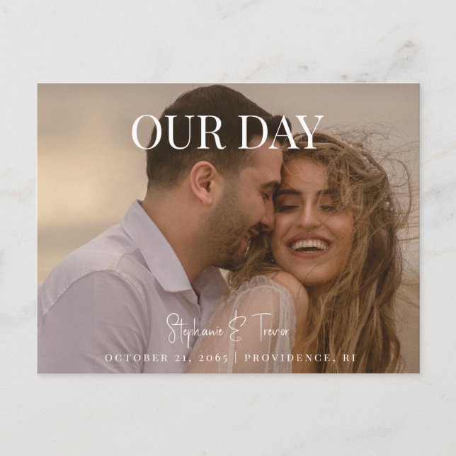 Our Day Photo Wedding Save the Date Postcard (Front)