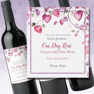 Our Day Rosé Valentine's Day Wine Label