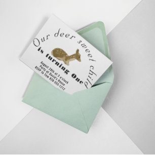 Our Deer Sweet Child Birthday Invitation