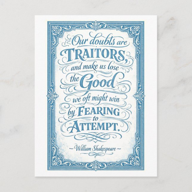 "Our Doubts Are Traitors" Shakespeare Postcard (Front)
