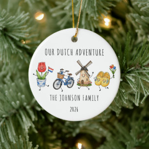 Our Dutch Adventure Family Netherlands Ceramic Tree Decoration