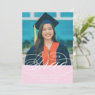 OUR ELEGANT SCRIPT GRAD   GRADUATION INVITATION