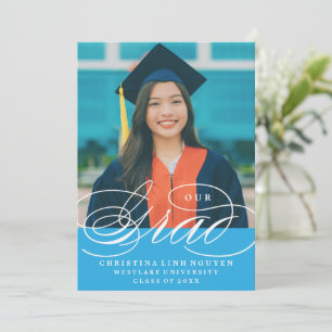 OUR ELEGANT SCRIPT GRAD   GRADUATION INVITATION