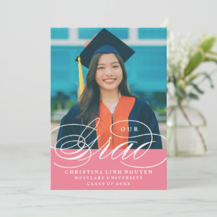 OUR ELEGANT SCRIPT GRAD   GRADUATION INVITATION