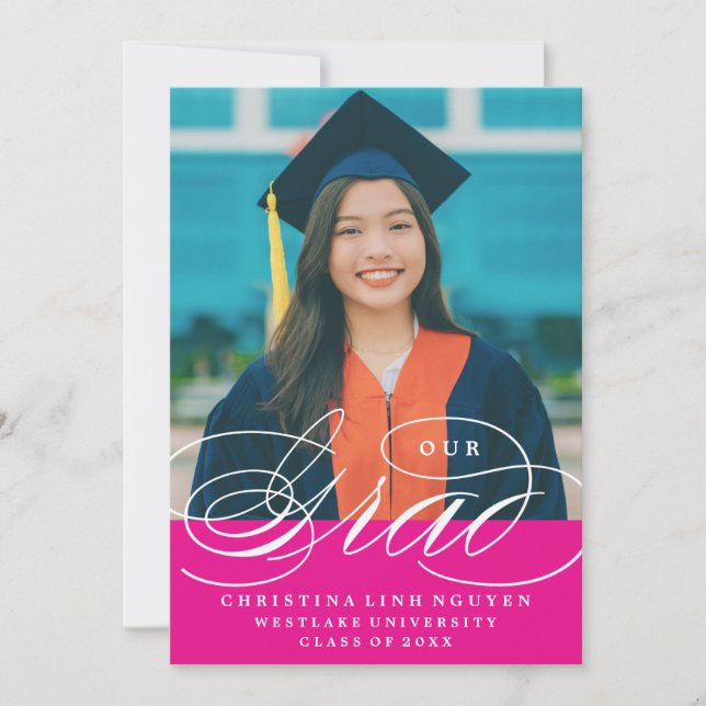 OUR ELEGANT SCRIPT GRAD | GRADUATION INVITATION (Front)