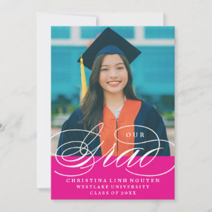 OUR ELEGANT SCRIPT GRAD GRADUATION INVITATION