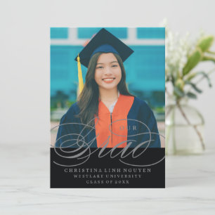 OUR ELEGANT SCRIPT GRAD   GRADUATION INVITATION