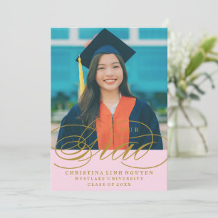 OUR ELEGANT SCRIPT GRAD   GRADUATION INVITATION